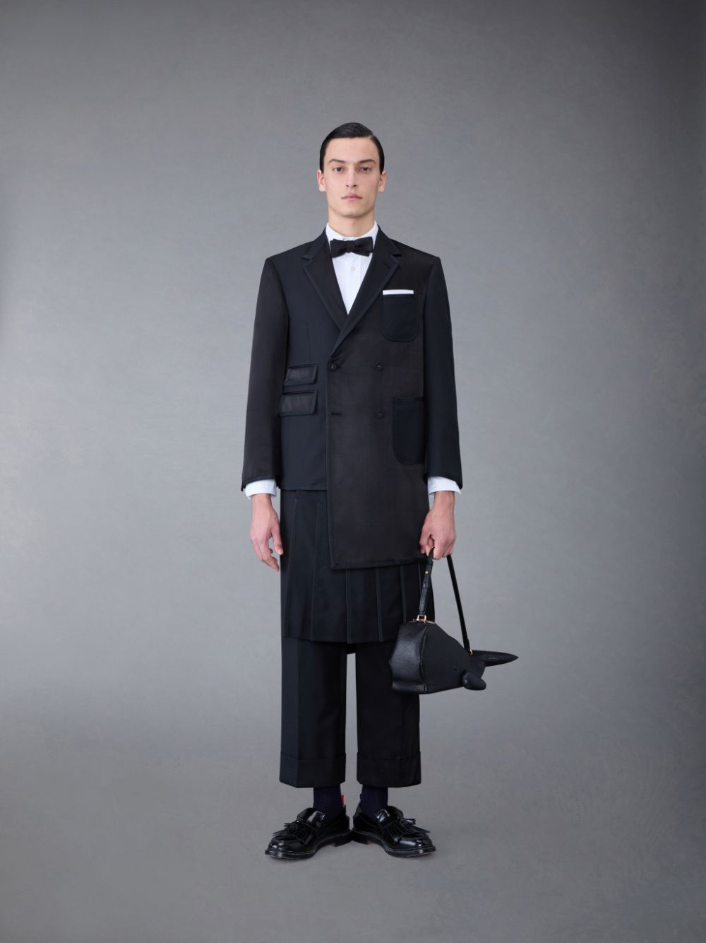 Thom Browne Super 120's Collage Pleated Trouser Röcke Herren Schwarz | XBO07M22230