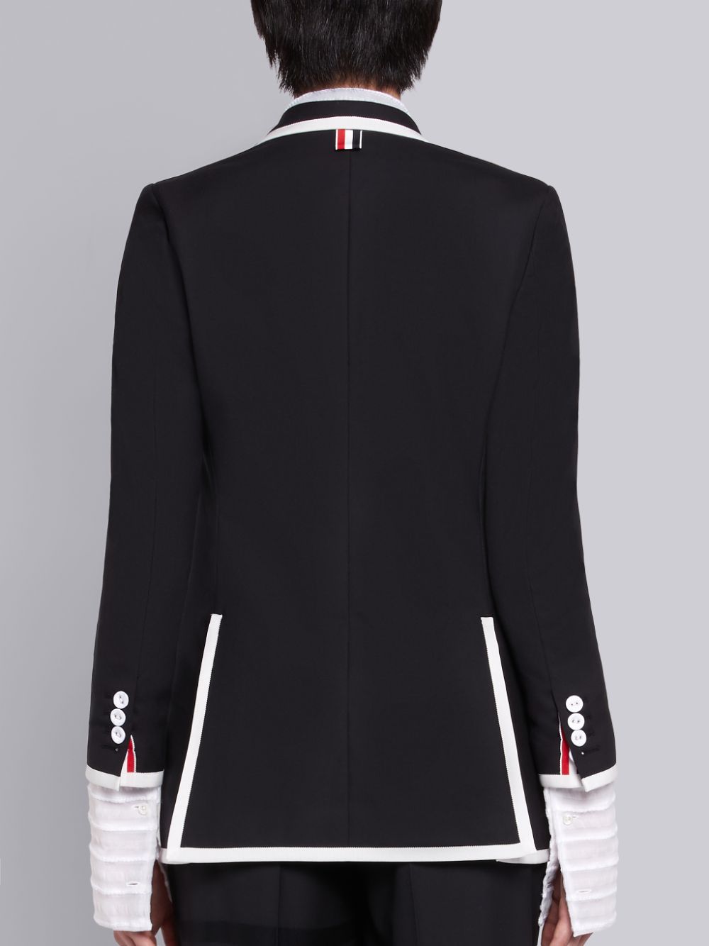 Thom Browne Super 120s Plain Weave Wide Lapel Jacken Damen Schwarz | IWE20T75893