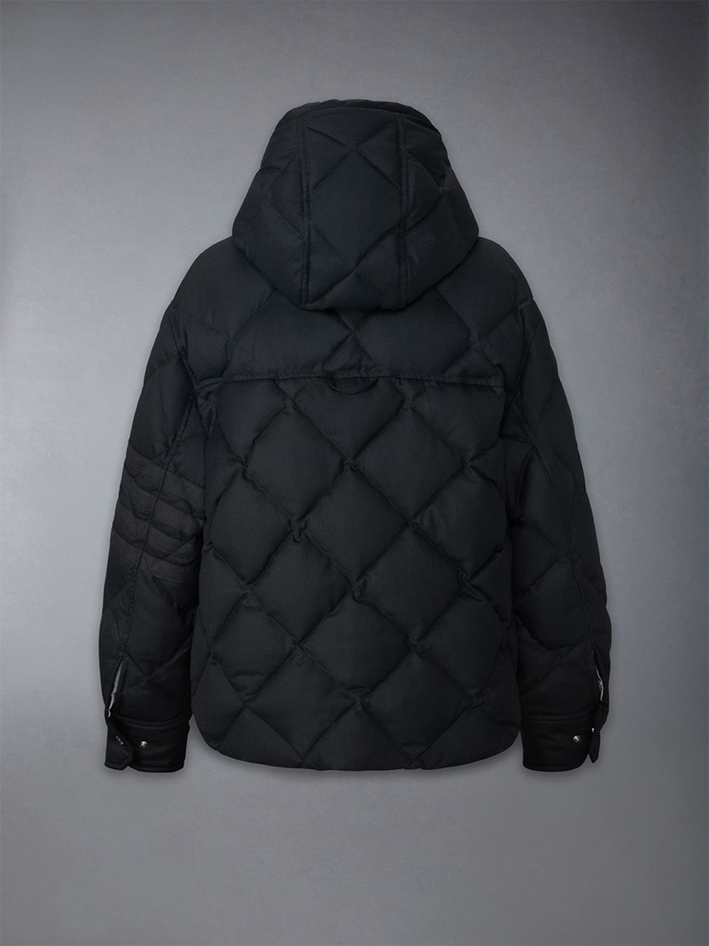 Thom Browne Super 120's Twill Down 4-bar Hooded Jacken Damen Schwarz | UYF85C54727