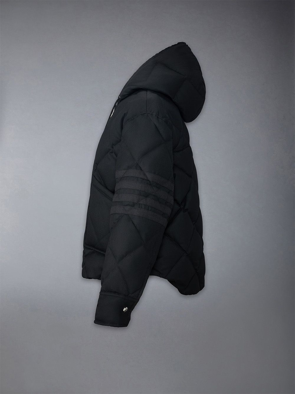 Thom Browne Super 120's Twill Down 4-bar Hooded Jacken Damen Schwarz | UYF85C54727