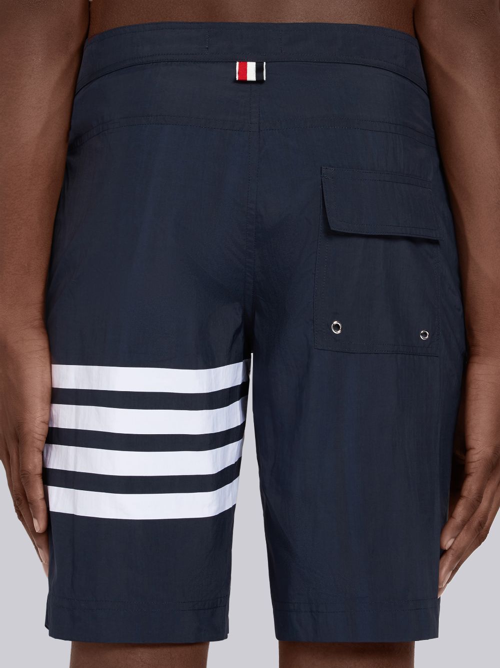 Thom Browne Swim Tech 4-Bar Board Short Badehose Herren Navy | GRF52K99002