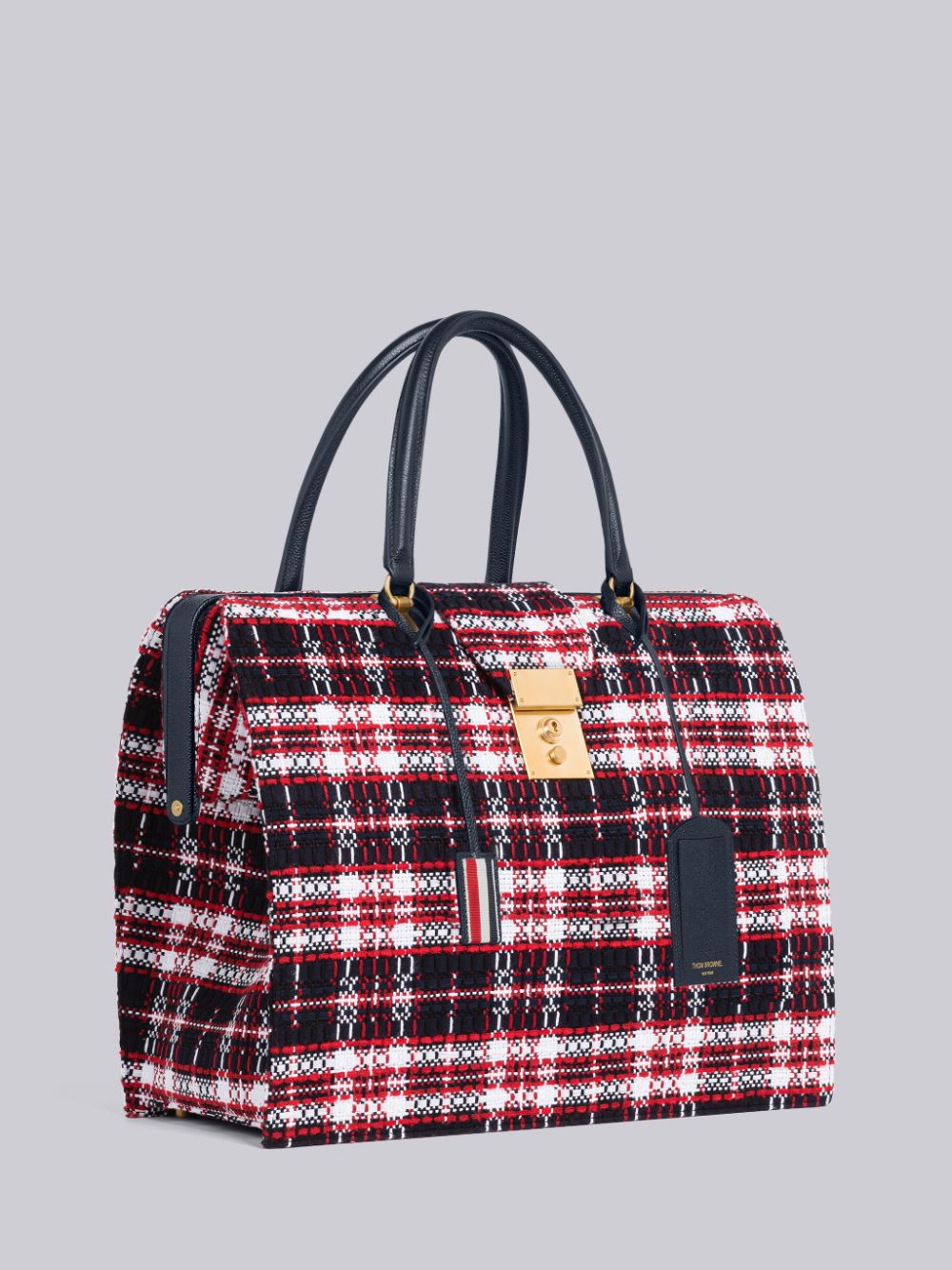 Thom Browne Tartan Tweed Mr. Duffle Tasche Herren Rot | OLL67W38205