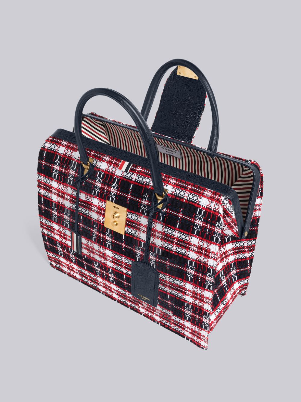 Thom Browne Tartan Tweed Mr. Duffle Tasche Herren Rot | OLL67W38205
