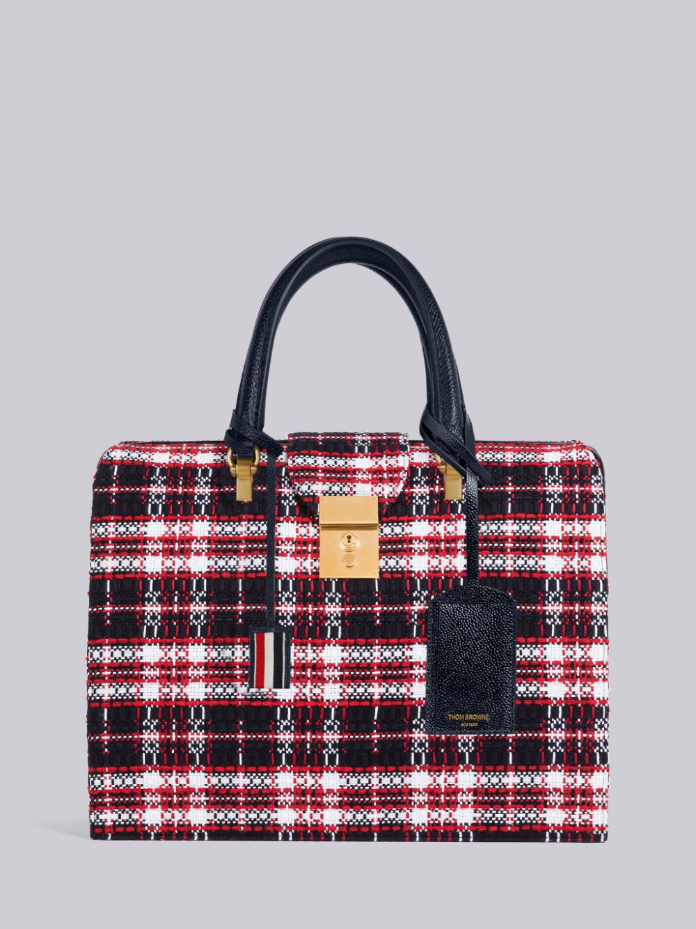 Thom Browne Tartan Tweed Mr. Duffle Tasche Herren Rot | OLL67W38205