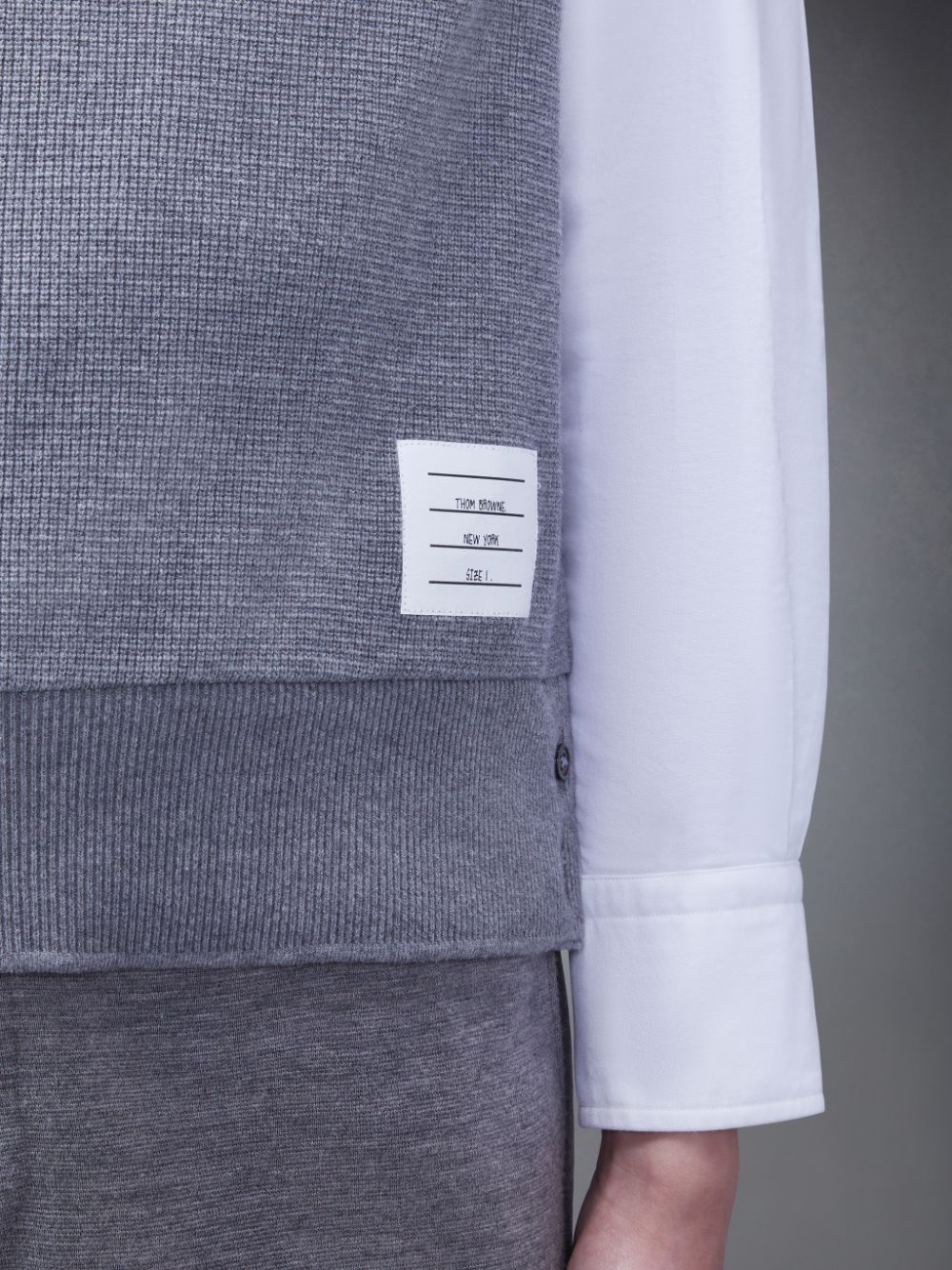 Thom Browne Textured Cotton V-Neck Weste Herren Grau | QFX39S86493