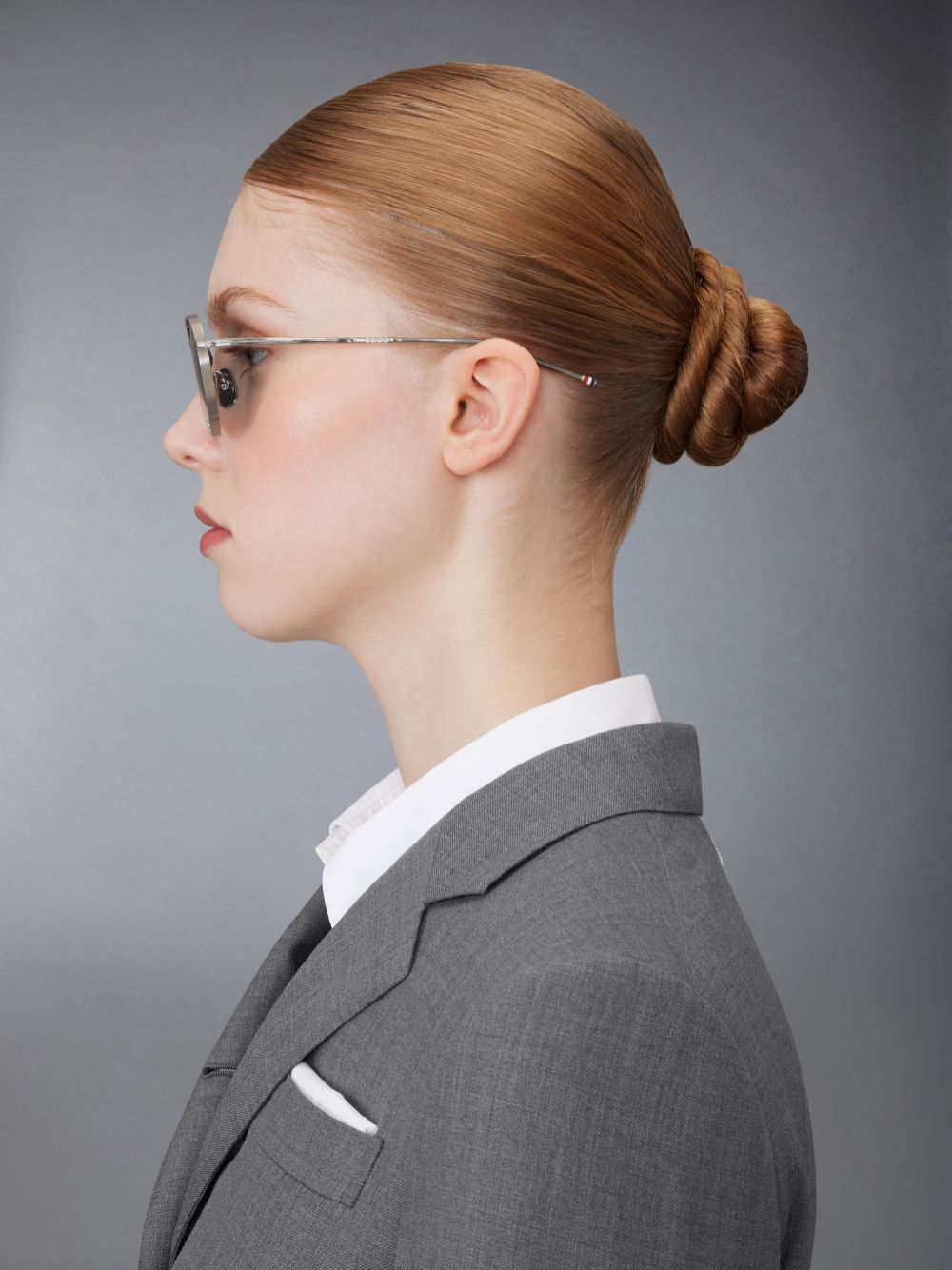 Thom Browne Titanium Round Sonnenbrille Damen Silber | ZNB87I62573
