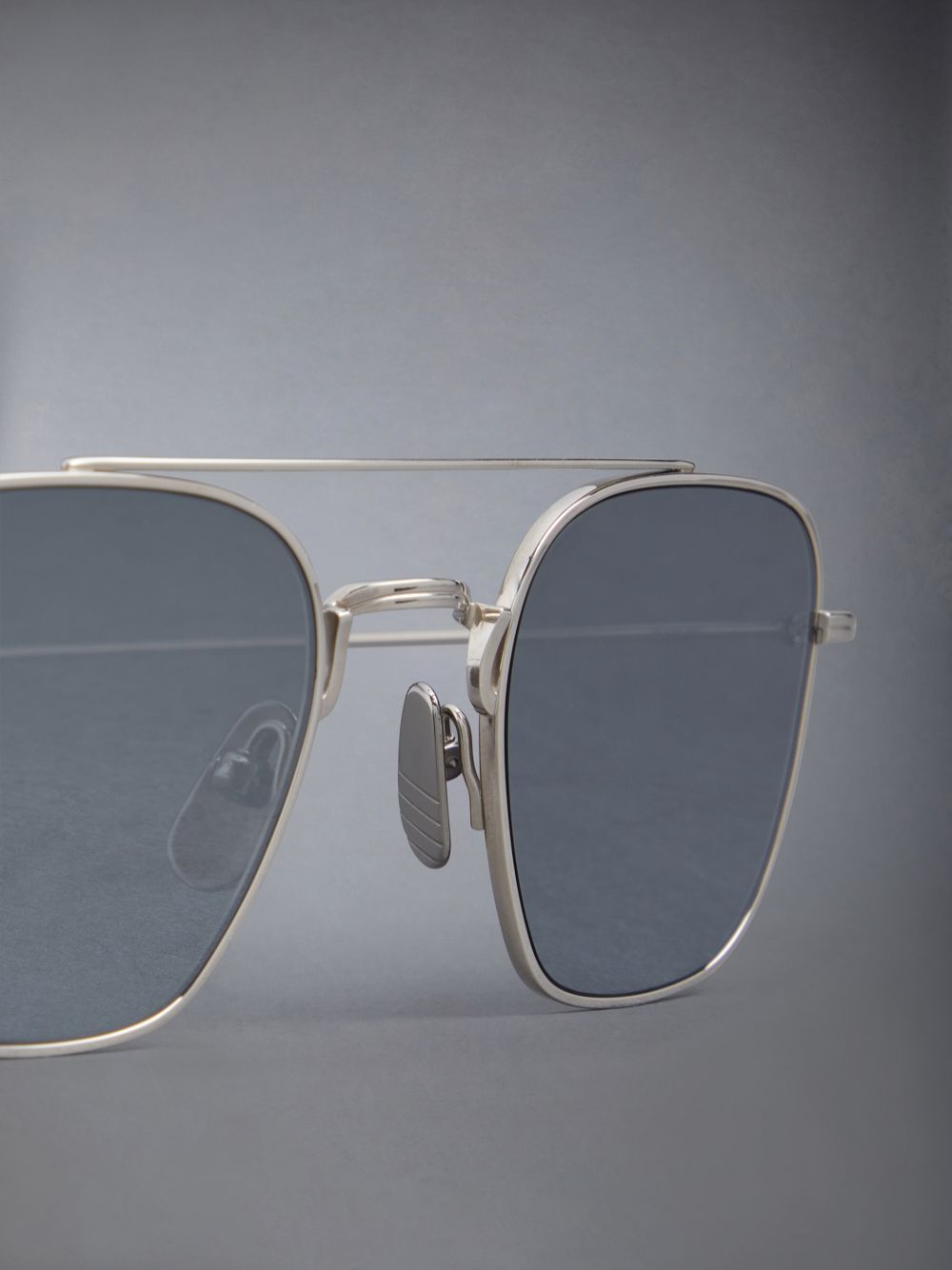 Thom Browne Titanium Square Aviator Sonnenbrille Damen Grau | XAO11O05433