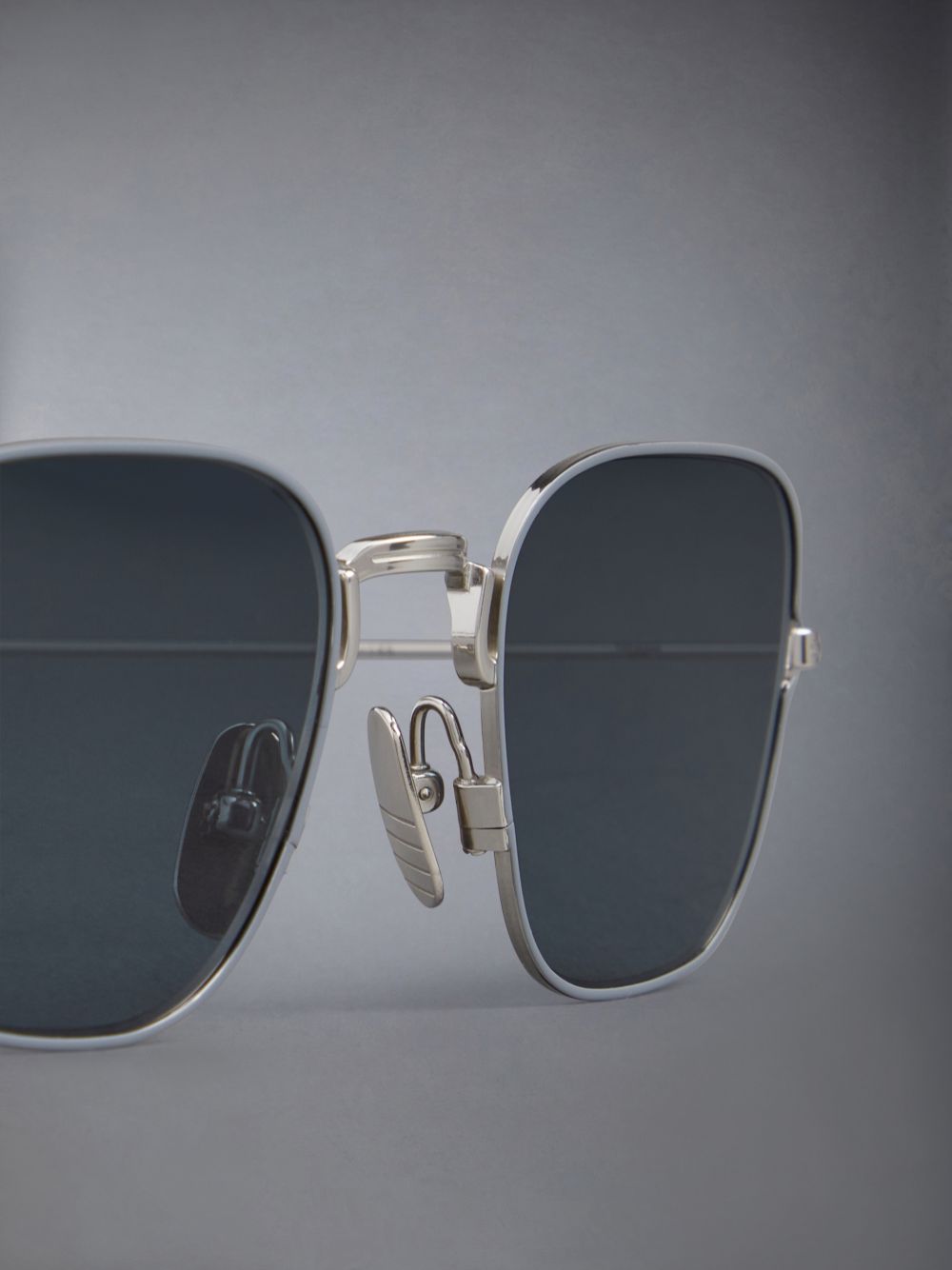 Thom Browne Titanium Square Sonnenbrille Damen Silber | AUR36W18686