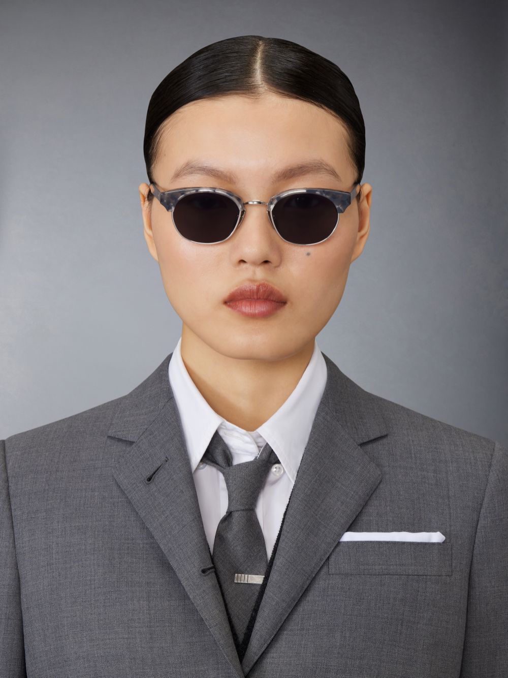 Thom Browne Tortoise Acetate And Titanium Oval Sonnenbrille Herren Grün | KLJ49L65829