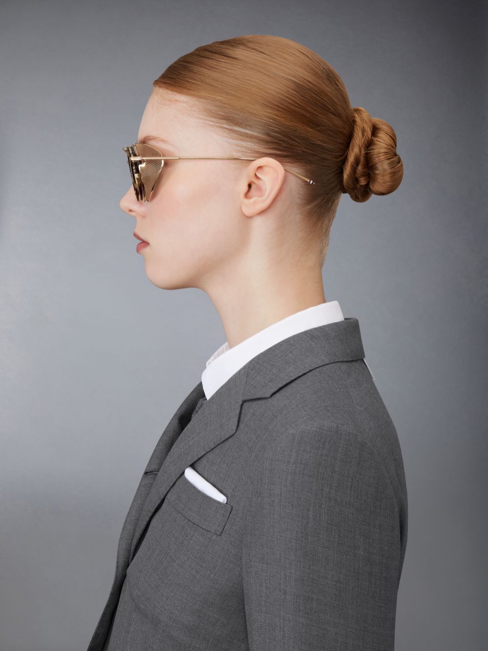 Thom Browne Tortoise Acetate And Titanium Round W/ Side Shields Sonnenbrille Damen Braun | GLC19X84817