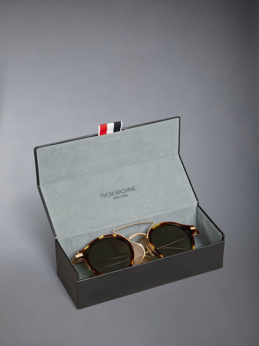 Thom Browne Tortoise Acetate And Titanium Round W/ Side Shields Sonnenbrille Damen Braun | GLC19X84817