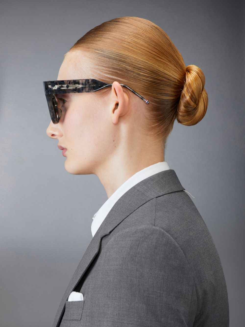 Thom Browne Tortoise Acetate Cateye Sonnenbrille Damen Grau | CGG57S38997