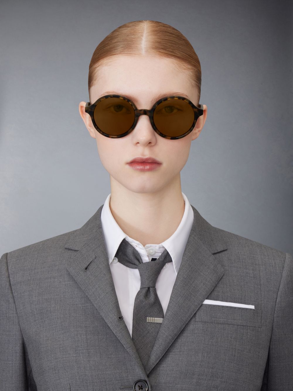 Thom Browne Tortoise Acetate Round Sonnenbrille Damen Braun | IEP15E26165