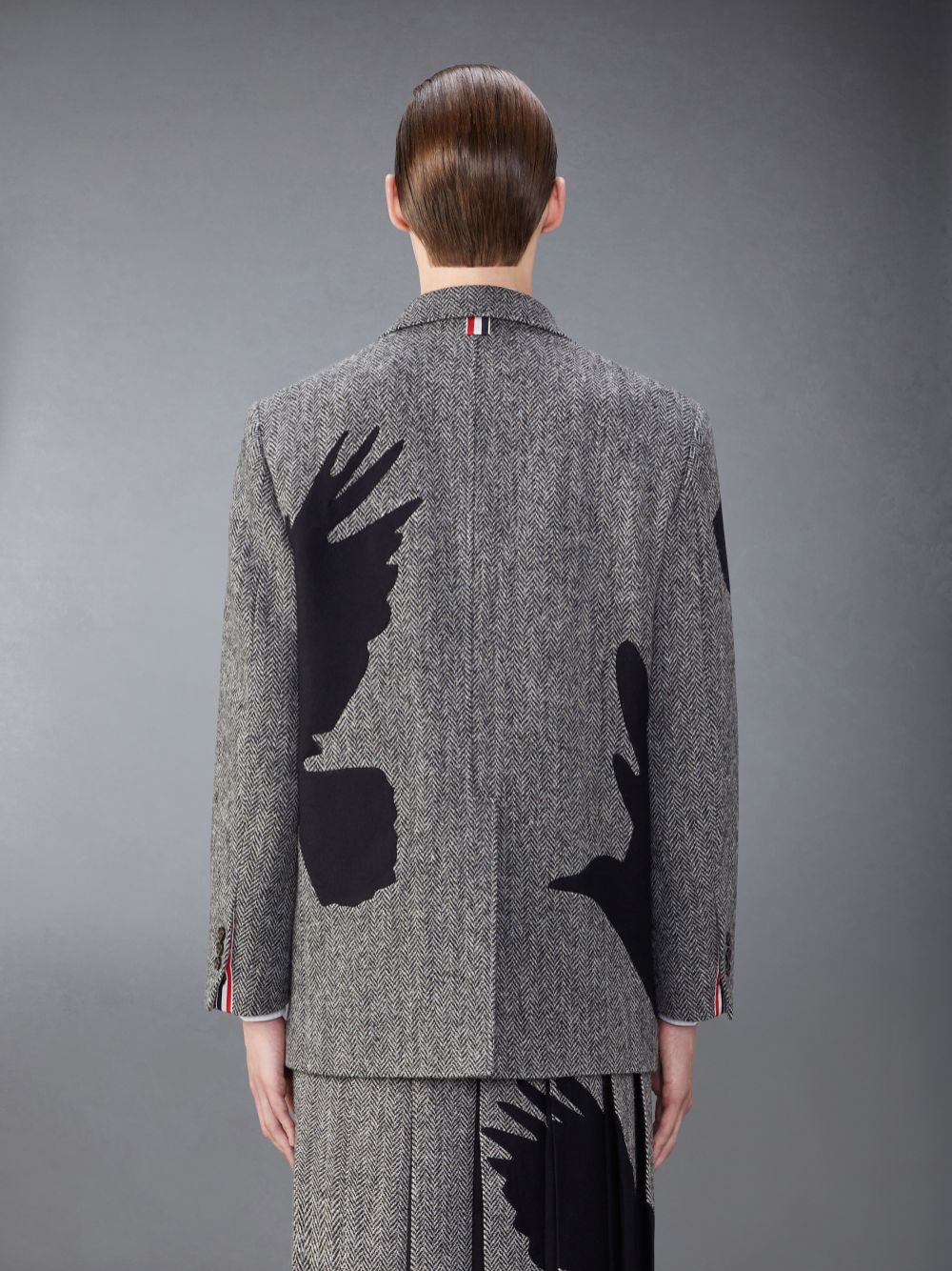 Thom Browne Tweed Raven Unstructured Sack Sport Mäntel Herren Schwarz | FUS94D69688
