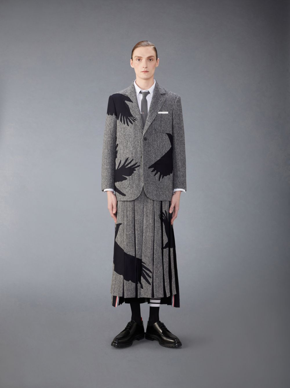Thom Browne Tweed Raven Unstructured Sack Sport Mäntel Herren Schwarz | FUS94D69688