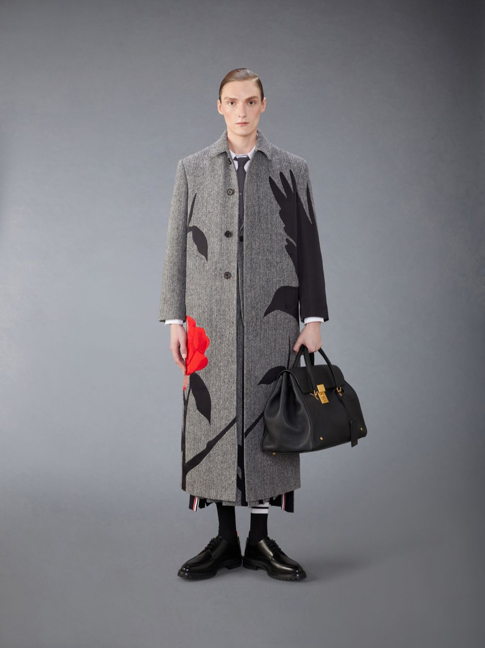 Thom Browne Tweed Raven Unstructured Sack Sport Mäntel Herren Schwarz | FUS94D69688