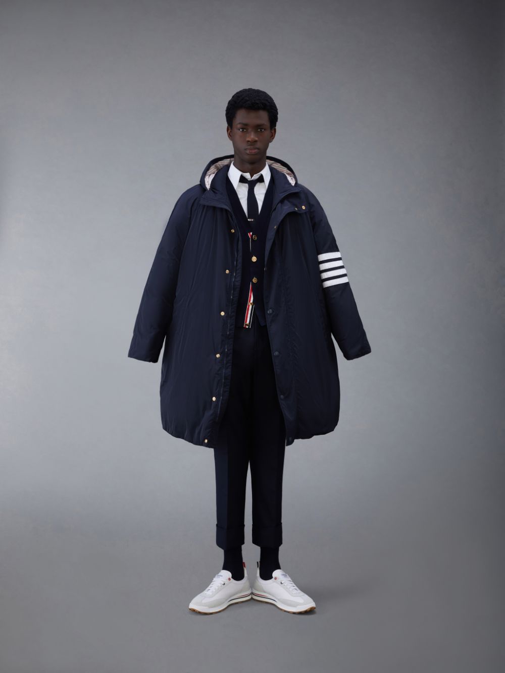 Thom Browne Twill 4-Bar Football Sideline Parka Herren Blau | CPY93V57614