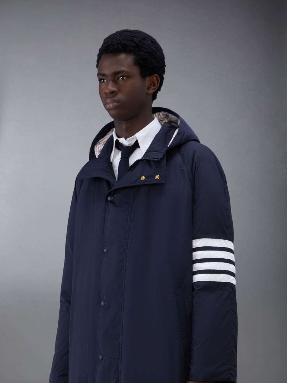 Thom Browne Twill 4-Bar Football Sideline Parka Herren Blau | CPY93V57614