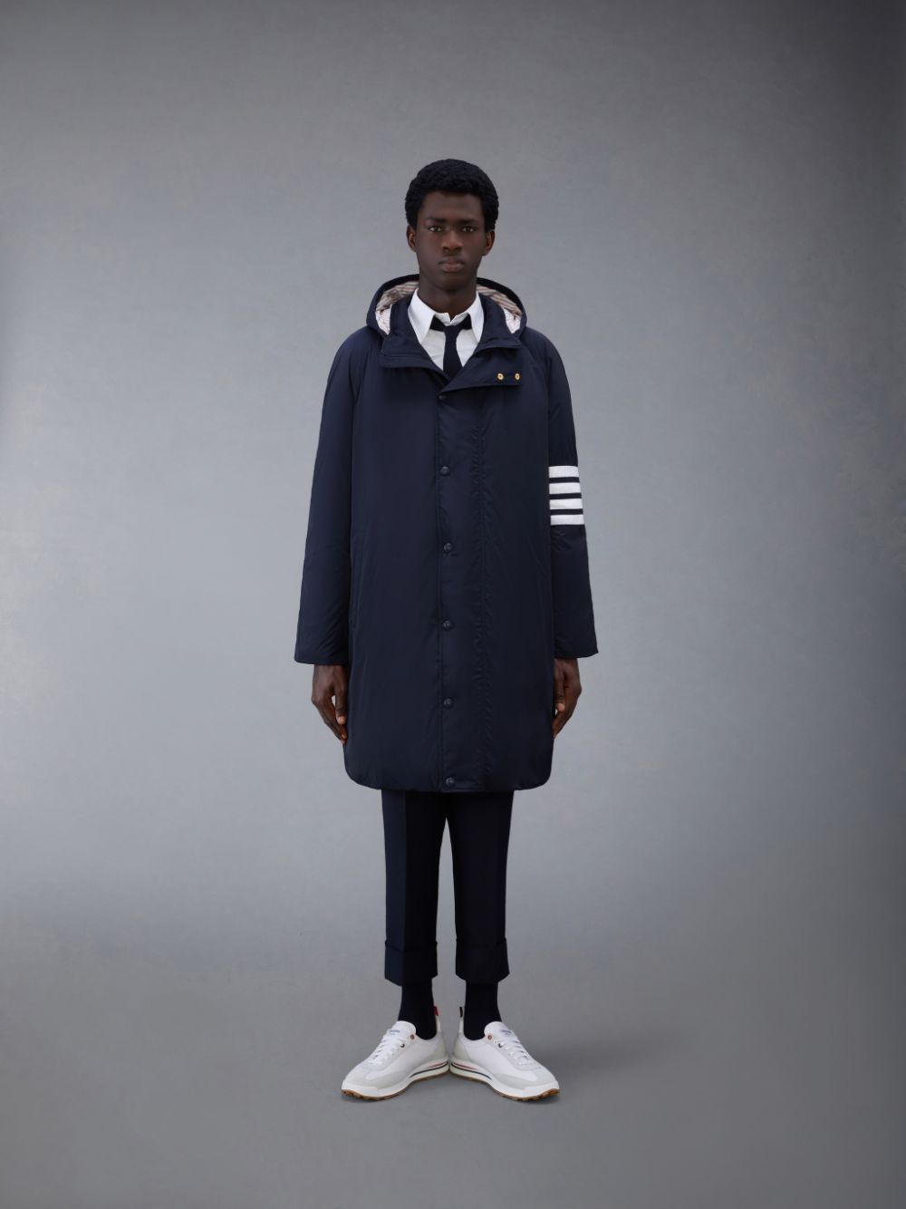 Thom Browne Twill 4-Bar Football Sideline Parka Herren Blau | CPY93V57614
