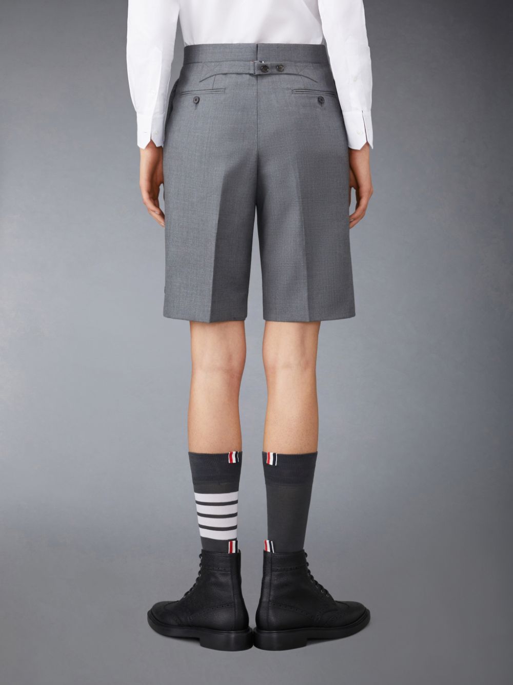 Thom Browne Twill Classic Backstrap Bermuda Kurze Hose Damen Grau | GTE37G28776