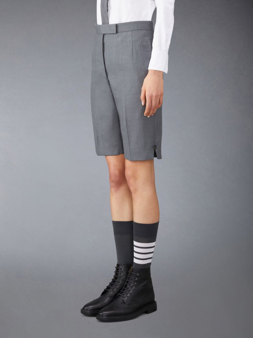 Thom Browne Twill Classic Backstrap Bermuda Kurze Hose Damen Grau | GTE37G28776