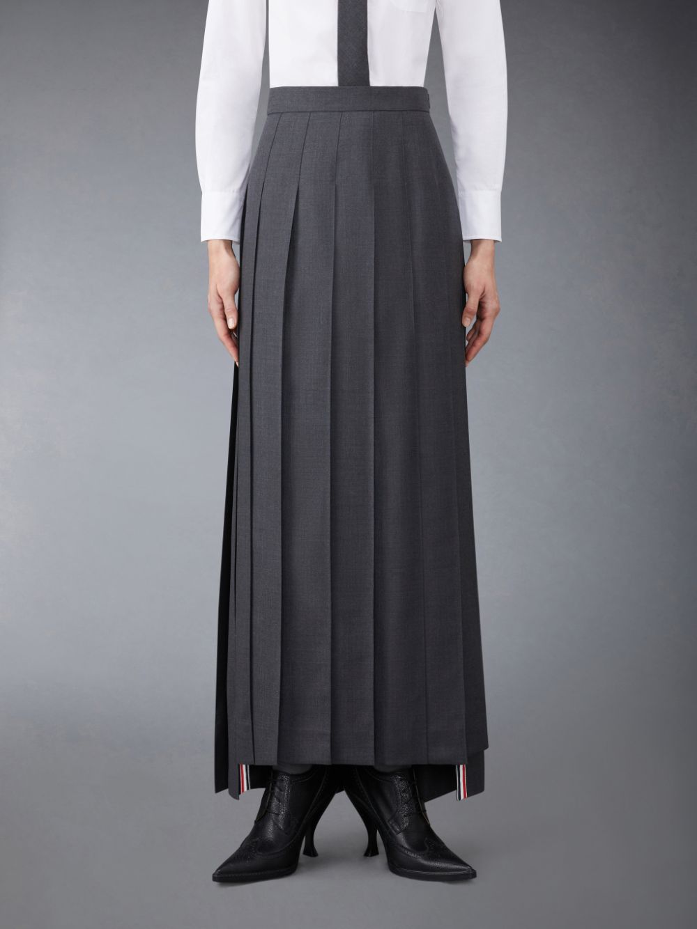 Thom Browne Twill Pleated Long Röcke Damen Grau | GKT85F32001