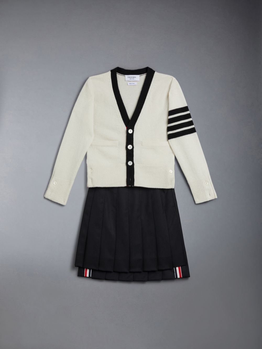 Thom Browne Twill Pleated Mini Röcke Mädchen Schwarz | QDU04L00775