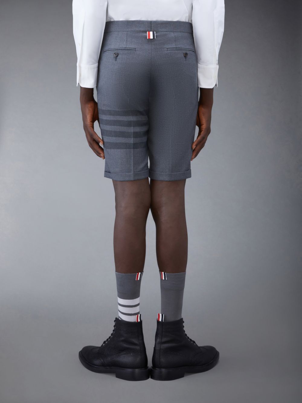 Thom Browne Twill School Uniform 4-Bar Low Rise Kurze Hose Herren Grau | SOU05X35744