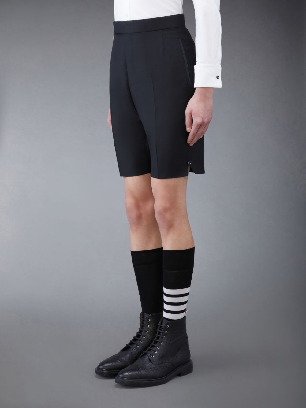 Thom Browne Twill Tipping Classic Backstrap Kurze Hose Herren Schwarz | RKP17C18708