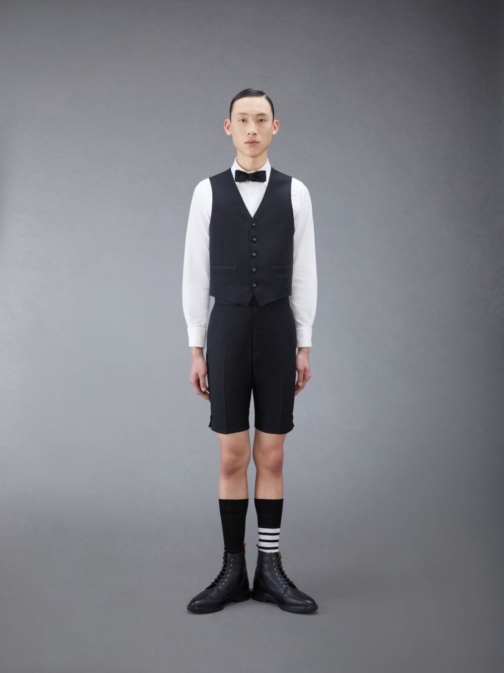 Thom Browne Twill Tipping Classic Weste Herren Schwarz | YTA53A54552