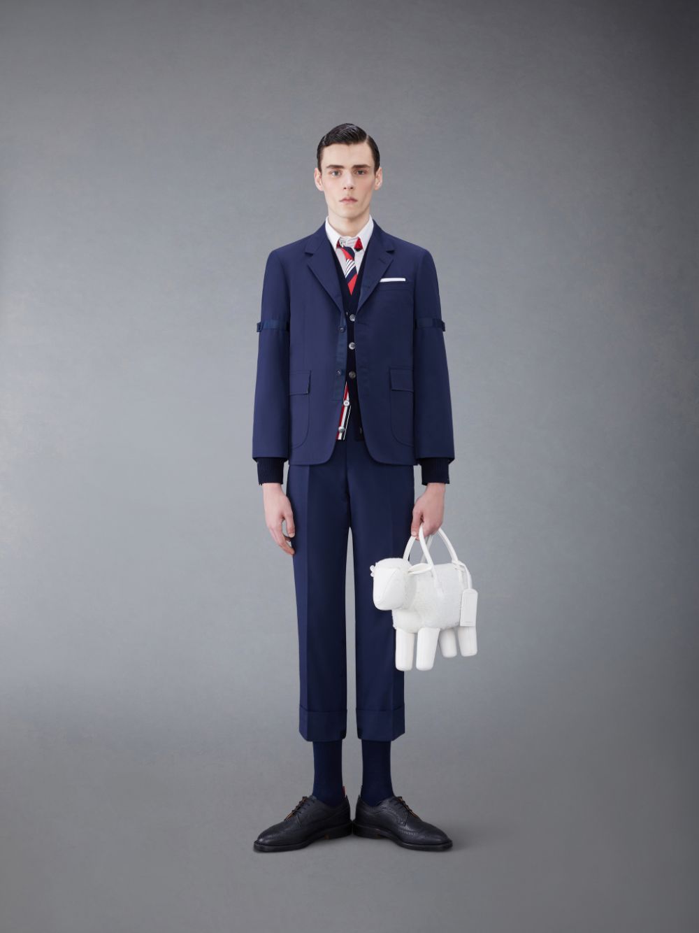 Thom Browne Typewriter Cloth Classic Backstrap Hose Herren Blau | EBW76B04872