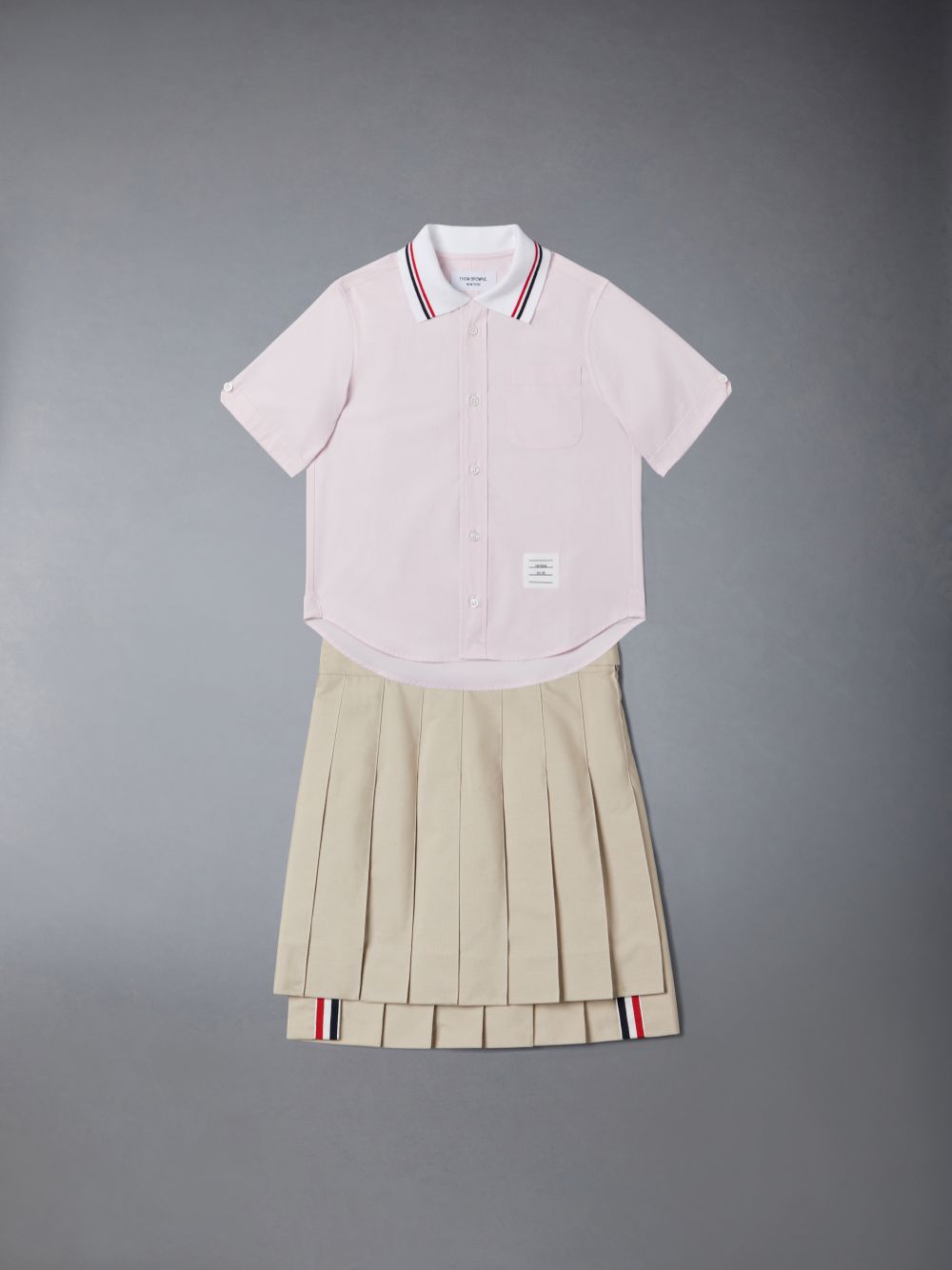 Thom Browne Typewriter Pleated Mini Röcke Mädchen Braun | XQN02Q44711