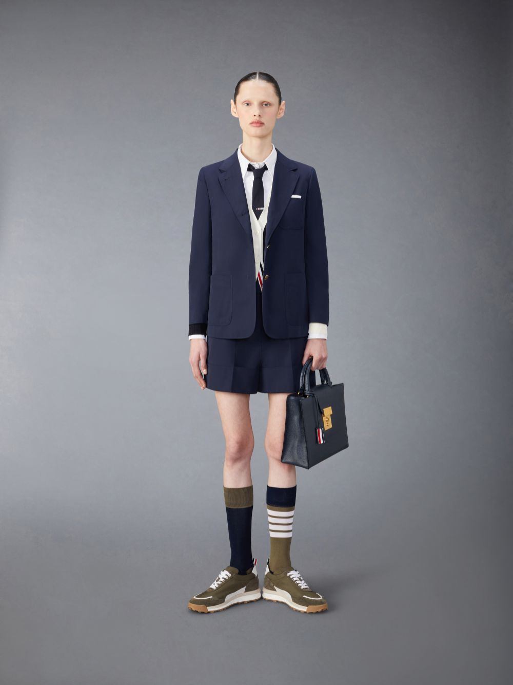 Thom Browne Typewriter Sack Kurze Hose Damen Blau | HJK72J07929