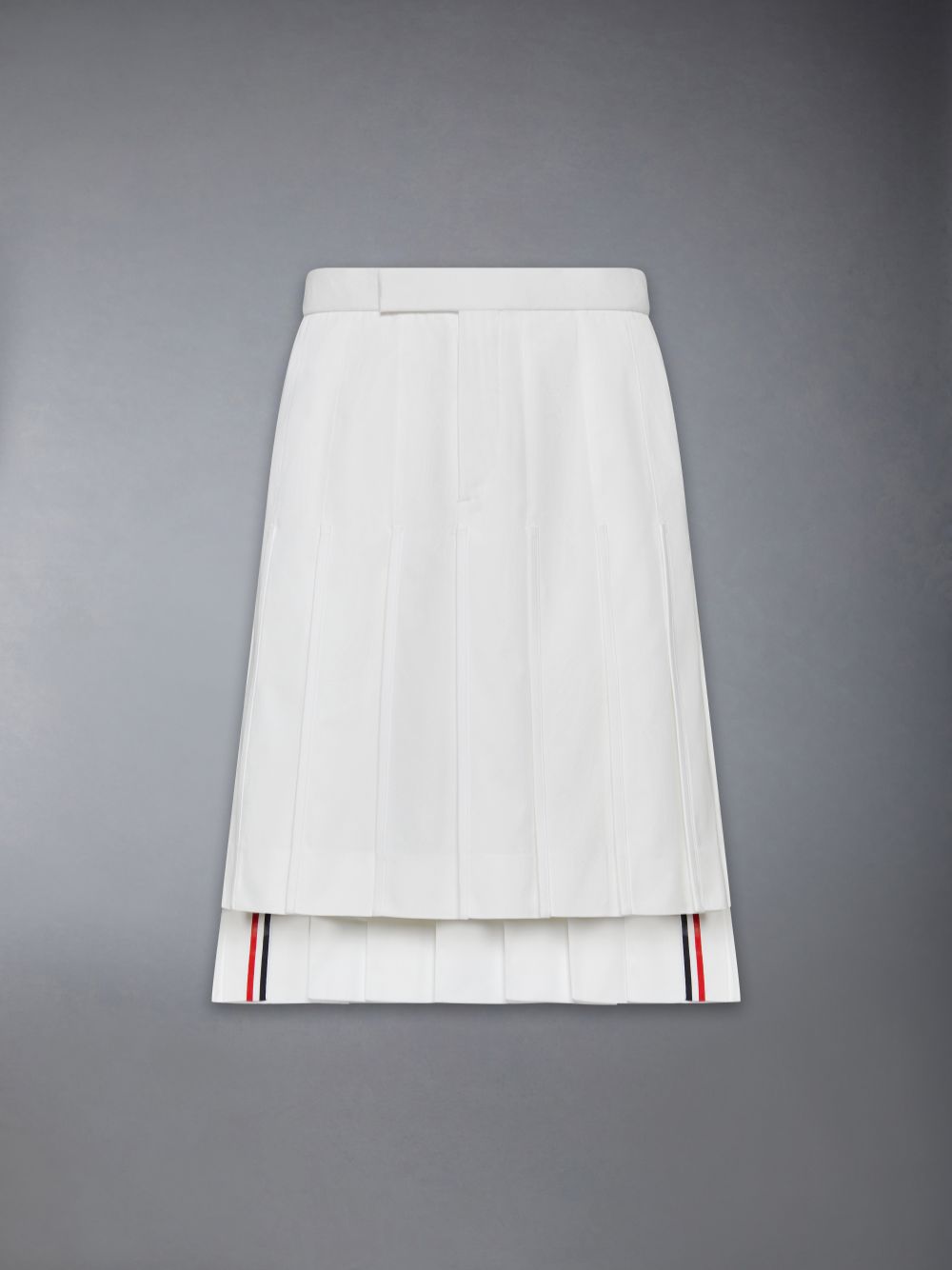 Thom Browne Typewriter Self Tipping Midi Classic Pleated Röcke Herren Weiß | TTB92V71367