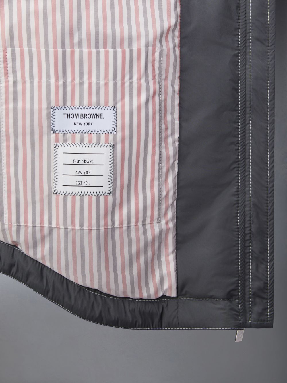Thom Browne Ultra Light Nylon Tech Down Fill Armband Hood Shirt Hem Jacken Damen Grau | TTJ97P13993