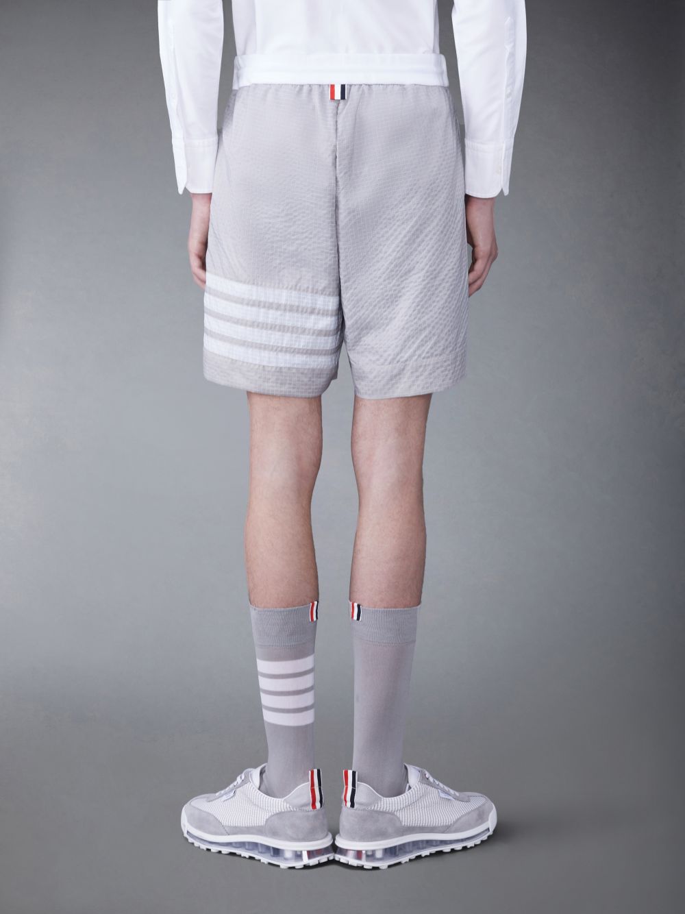 Thom Browne Ultralight Ripstop 4-Bar Mid Thigh Kurze Hose Herren Grau | GSA18W23240