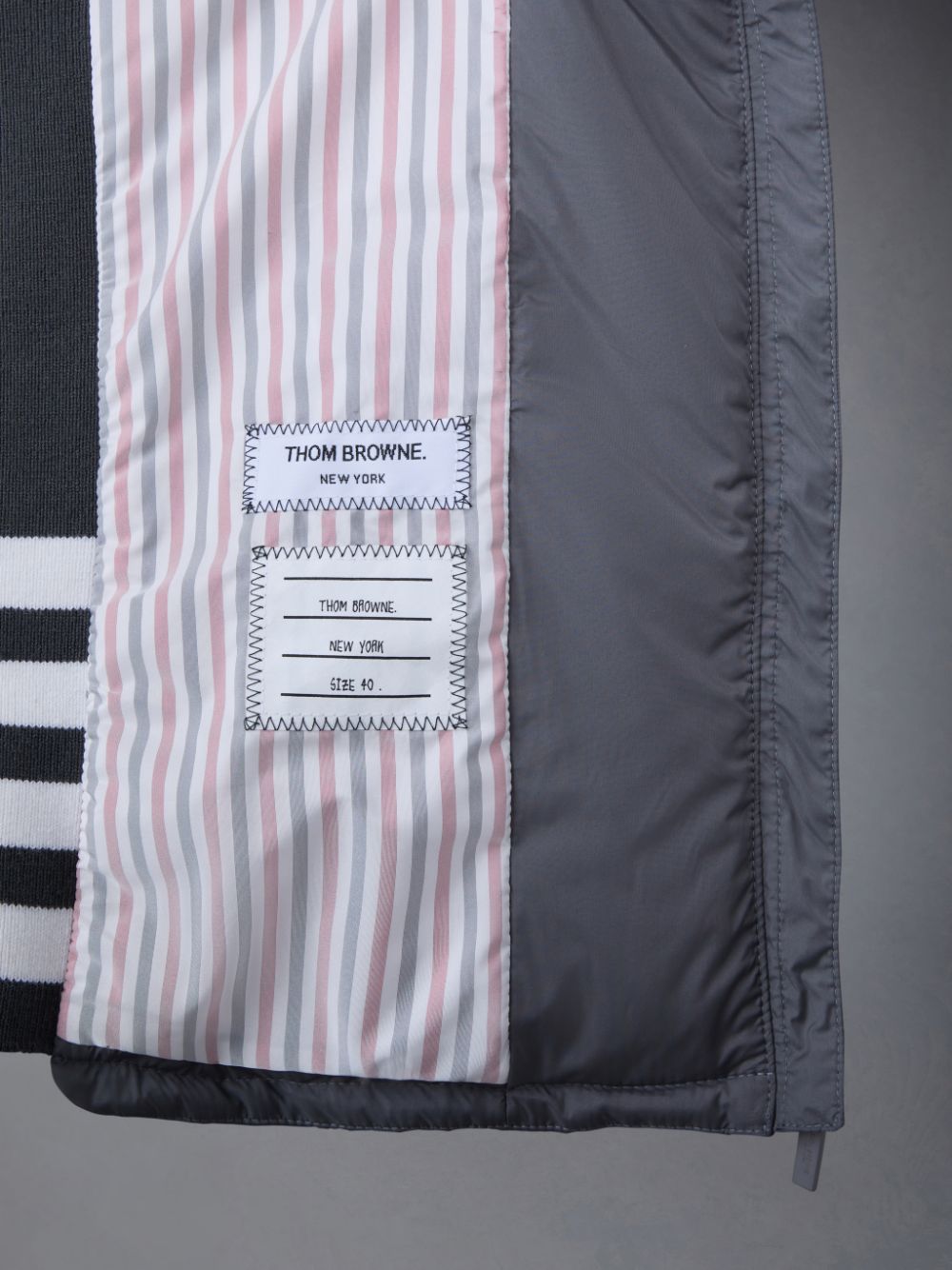 Thom Browne Ultralight Tech Down 4-Bar Packable Funnel Neck Vest Jacken Damen Grau | WXT12N39936