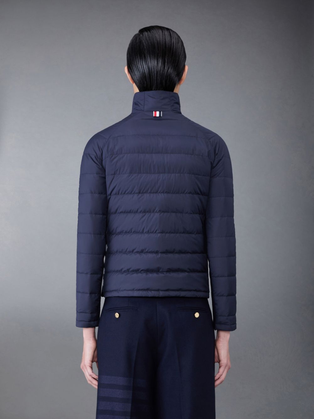 Thom Browne Ultralight Tech Down 4-Bar Packable Funnel Neck Jacken Damen Blau | ZGR95T37008