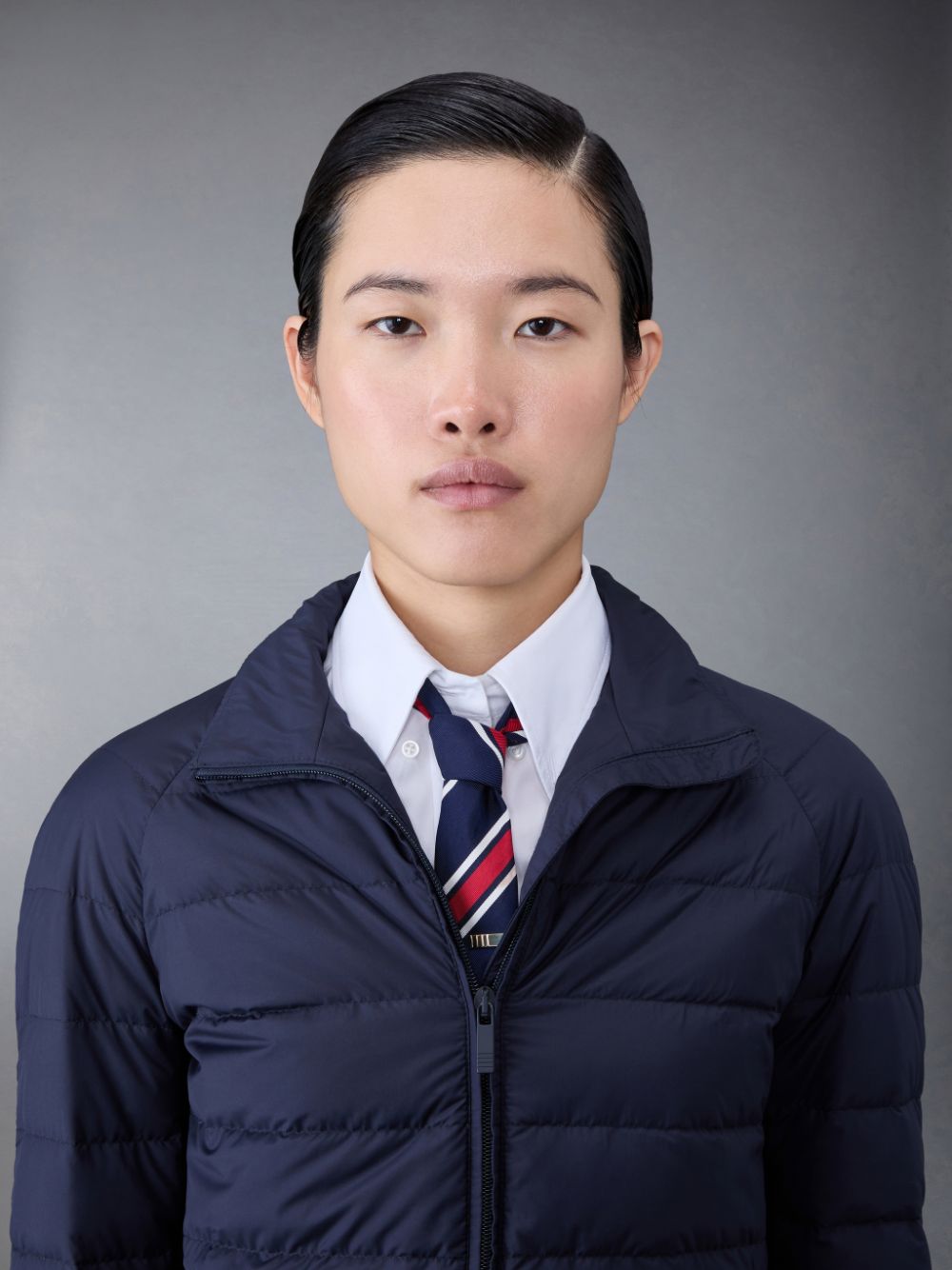 Thom Browne Ultralight Tech Down 4-Bar Packable Funnel Neck Jacken Damen Blau | ZGR95T37008