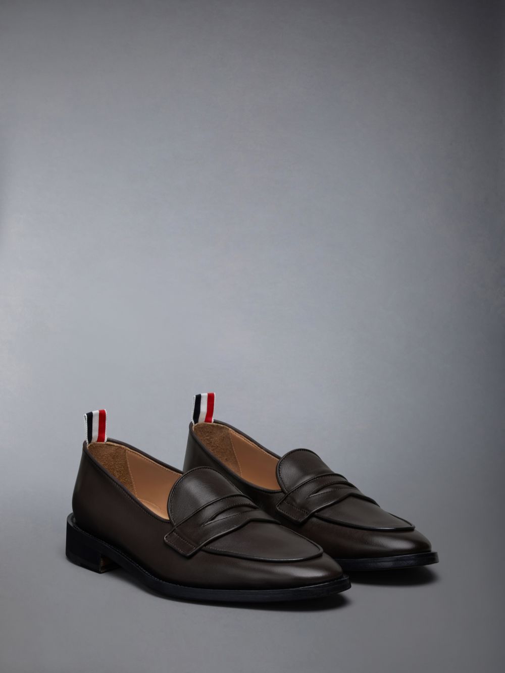 Thom Browne VITELLO CALF LEATHER VARSITY PENNY Halbschuhe Herren Braun | GLB55X15437
