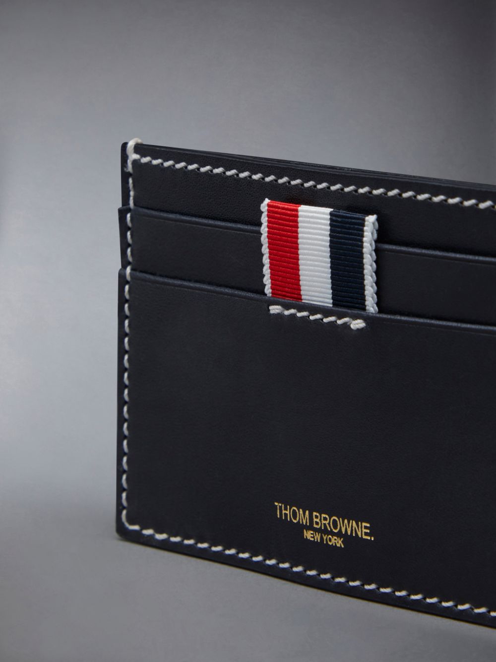 Thom Browne Vacchetta Leather Single Kartenhülle Damen Blau | TPU20U87478