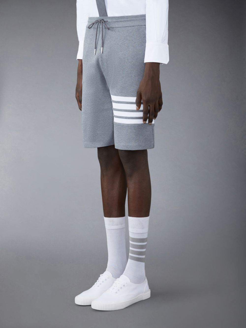 Thom Browne Waffle 4-Bar Sweatshorts Herren Grau | MRX07C33843