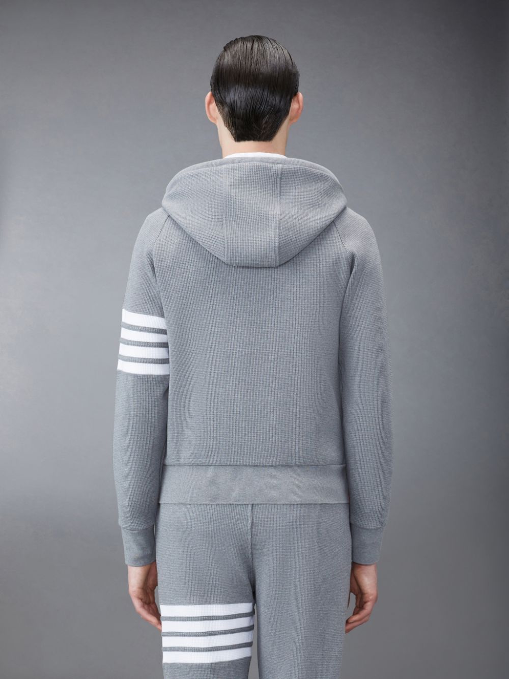 Thom Browne Waffle Raglan Full Zip Hoodie Herren Grau | WLE70F42786
