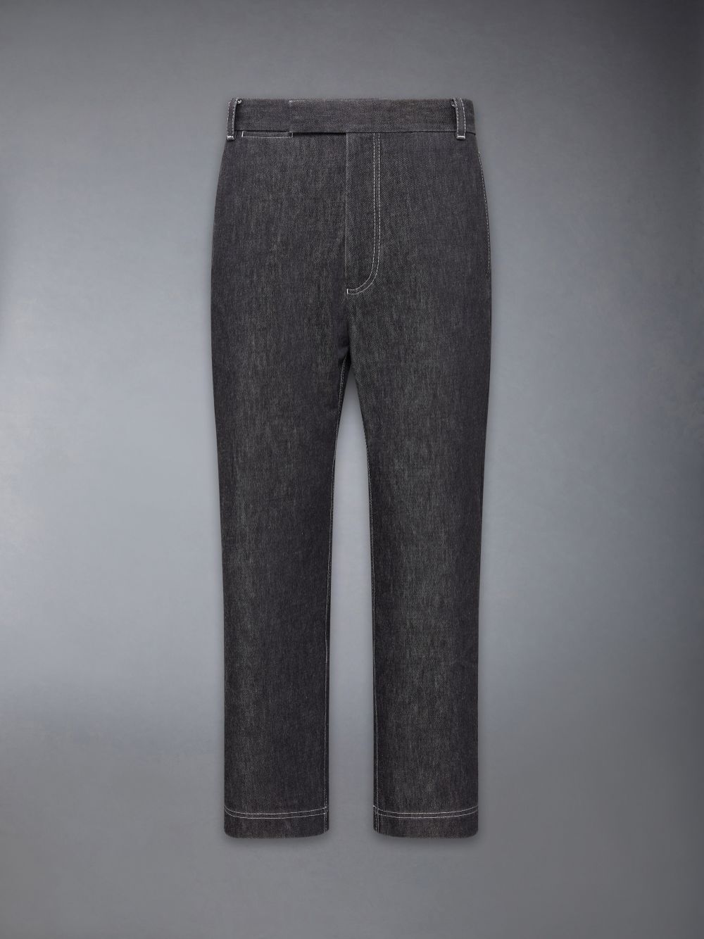 Thom Browne Washed Denim Contrast Topstitching Unconstructed Single Welt Pocket Hose Herren Schwarz | UAB33B78689
