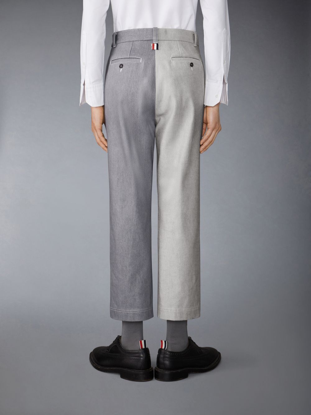 Thom Browne Washed Denim Contrast Topstitching Unconstructed Straight Leg Hose Herren Grau | BYI62S07729