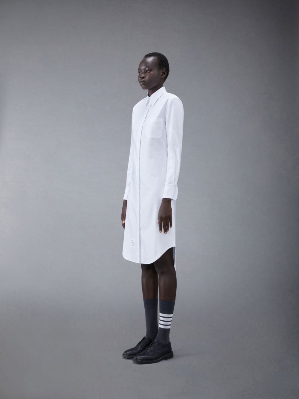 Thom Browne White Classic Oxford Long-sleeve Button Down Knee Length Shirt Kleid Damen Weiß | ZIQ51H90968