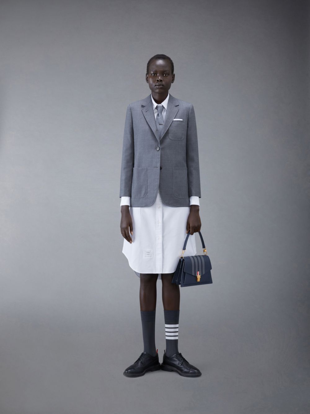 Thom Browne White Classic Oxford Long-sleeve Button Down Knee Length Shirt Kleid Damen Weiß | ZIQ51H90968