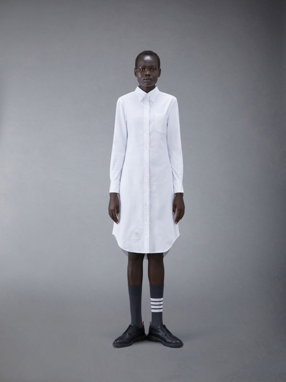 Thom Browne White Classic Oxford Long-sleeve Button Down Knee Length Shirt Kleid Damen Weiß | ZIQ51H90968