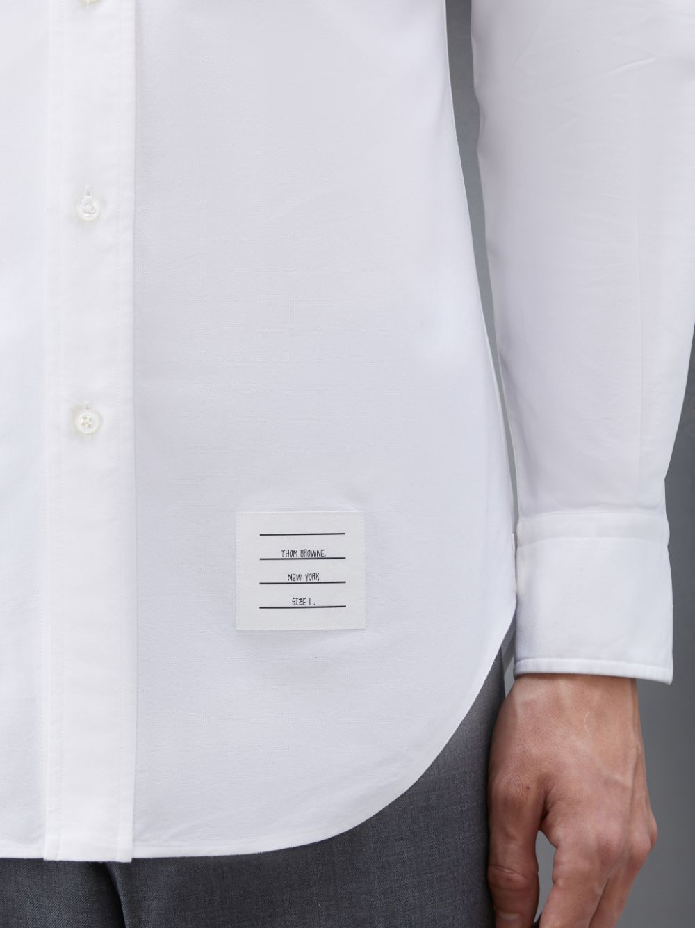 Thom Browne White Oxford Striped Grosgrain Armband Classic Hemd Herren Weiß | YER87G22186