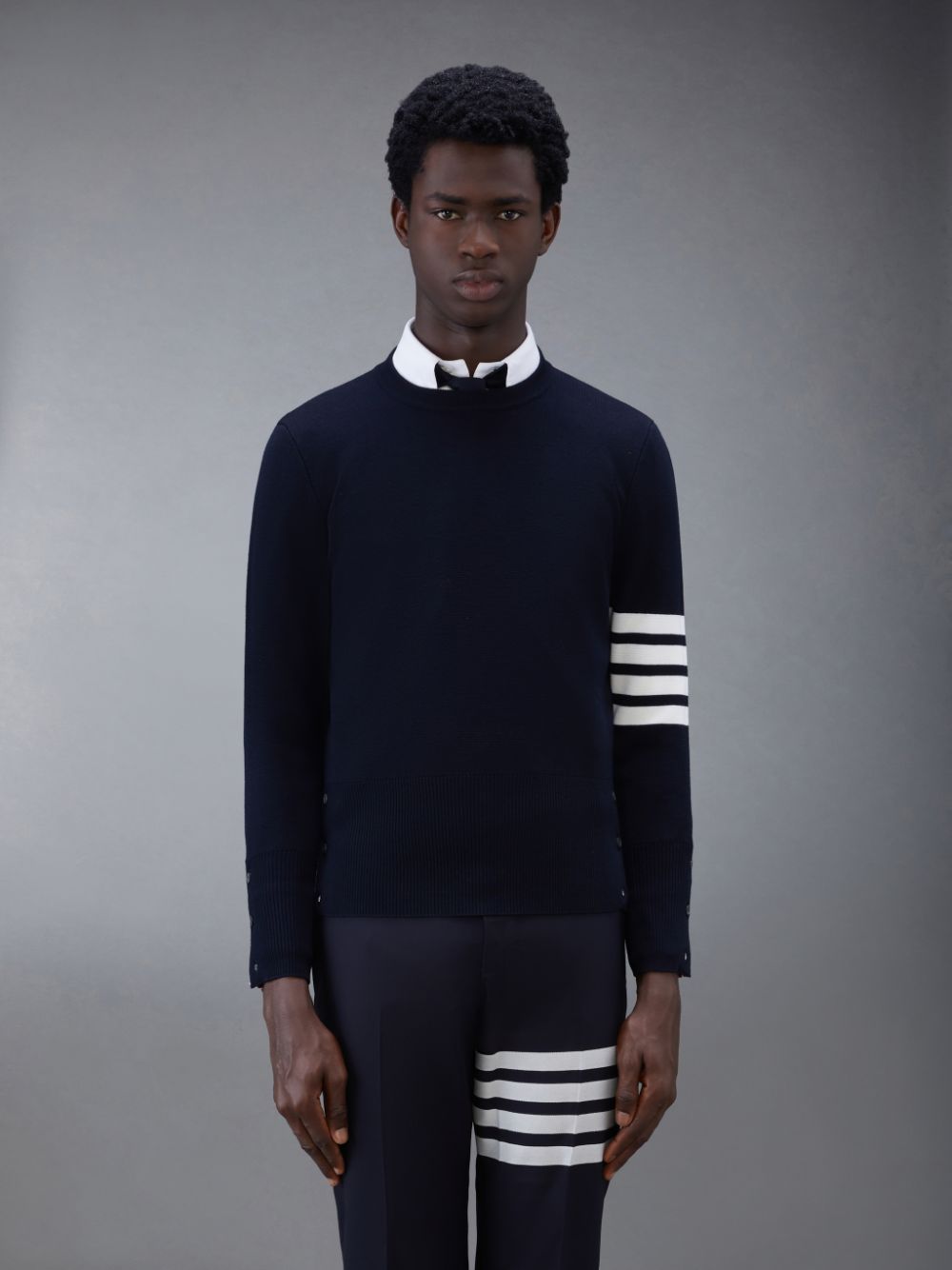 Thom Browne Wool 4-Bar Pullover Herren Blau | QDZ05P52660